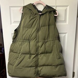 Olive Green Women's Puffer Vest